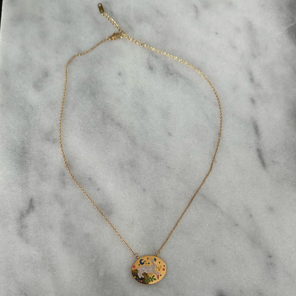 Gold Rabbit Floral Folk Pendant Necklace 

Brand New - Picture 3 of 6